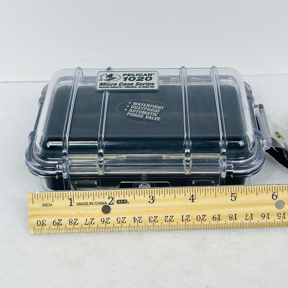 Pelican 1020 Micro Case Series Clear Black Watertight Dustproof USA Good - Picture 8 of 9